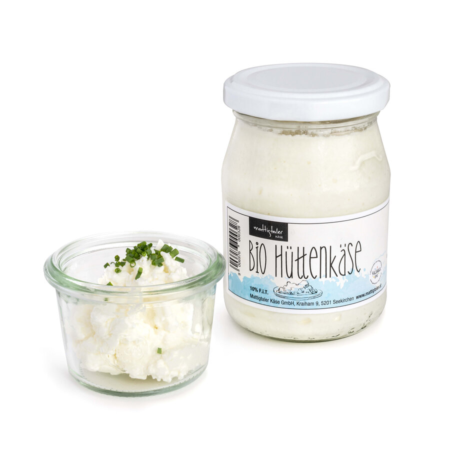Hüttenkäse im Glas